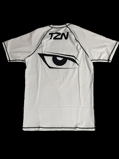White Short Sleeve Rashguard